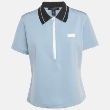 Louis Vuitton Blue LV Match Neoprene Polo T-Shirt L