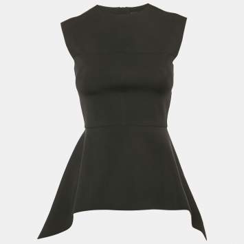 Louis Vuitton Black Jersey Peplum Top S