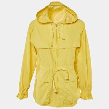 Pre Owned Louis Vuitton Yellow Monogram Cotton Hooded Jacket M