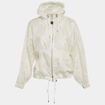 Pre Owned Louis Vuitton Off -White Monogram Synthetic Blouson Jacket S 
