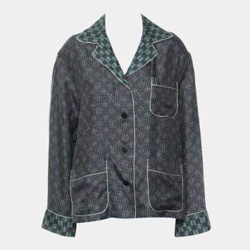 Pre Owned Louis Vuitton Multicolor Monogram White List Shirt