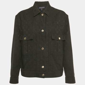 Pre Owned Louis Vuitton Black Monogram Jacquard Denim Jacket S