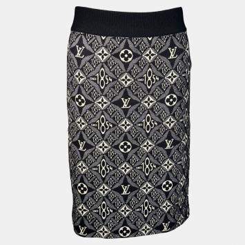 Pre Owned Louis Vuitton Black Monogram Skirt 1854 Retro Feel