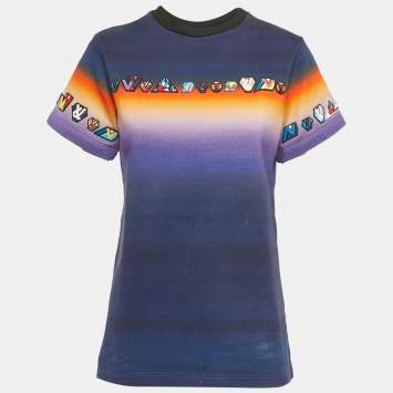 مملوكة مسبقًا Louis Vuitton Blue Logo Applique Jersey T-Shirt S