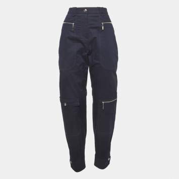 مملوكة مسبقًا بنطلون لوي فيتون كارجو تويل أزرق كحلي مقاس متوسط (ميديم)