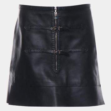 Pre Owned Louis Vuitton Vintage Leather Mini Skirt