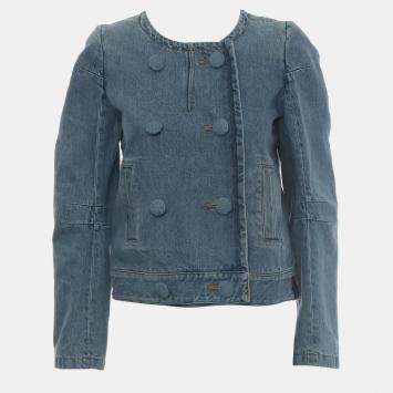 Pre Owned Louis Vuitton Double Breasted Denim Jacket