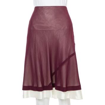 Pre Owned Louis Vuitton Purple Chiffon Flared Skirt M