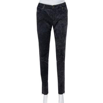 Pre Owned Louis Vuitton Charcoal Grey Denim Tapered Leg Jeans M