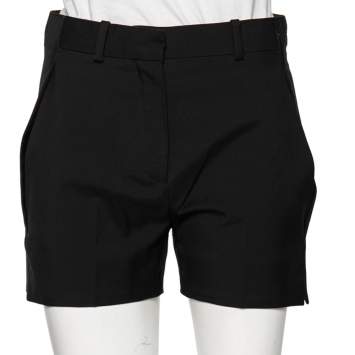 Pre Owned Louis Vuitton Black Wool Overlay Trim Detailed Shorts S