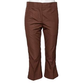 Pre Owned Louis Vuitton Brown Cotton Cropped Pants M