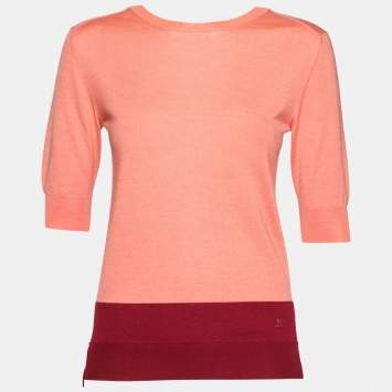 Pre Owned Louis Vuitton Pink Wool & Cashmere Knit Sweater S