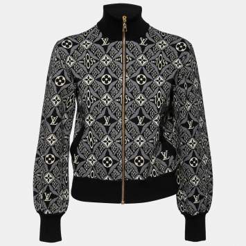 Pre Owned Louis Vuitton Black Since 1854 Monogram Knit Bomber Jacket XS    
