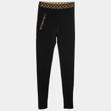 Pre Owned Louis Vuitton Black Neoprene Monogram Elastic Waist Leggings S