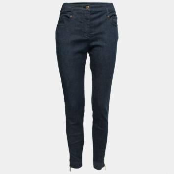 Pre Owned Louis Vuitton Dark Blue Denim Skinny Jeans L Waist 31"