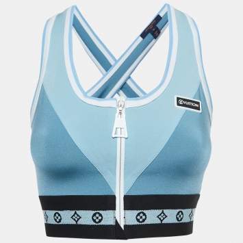 Pre Owned Louis Vuitton Blue Logo Monogram Nylon Active Wear Set S