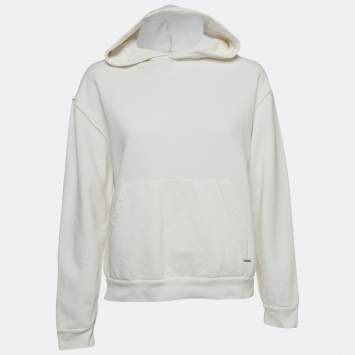 مملوكة مسبقًا Louis Vuitton White Cotton Long Sleeve Hoodie S