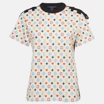 Pre Owned Louis Vuitton Multicolor Monogram Game On Cotton Contrast Back T-shirt M