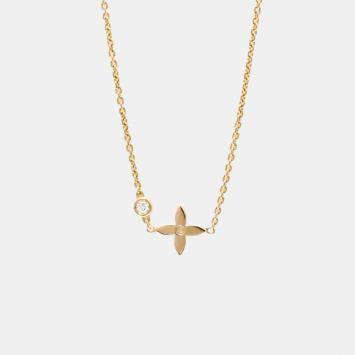 Louis Vuitton 18K Pink Gold Pendant Monogram Idylle Diamond Necklace 