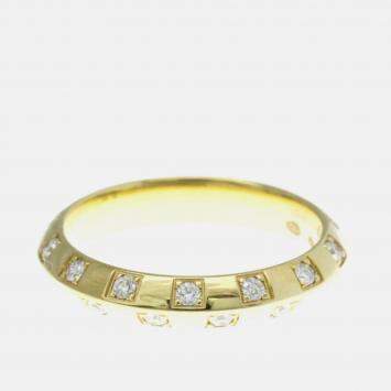 Pre Owned Louis Vuitton Le Damier Yellow Gold 18K Diamond Band Ring