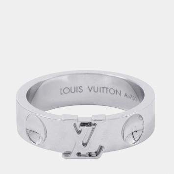 Pre Owned Louis Vuitton Empreinte  18K White Gold Ring Size EU 52