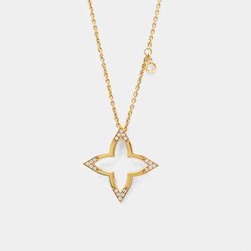 Pre Owned Louis Vuitton Ombre Blossom Diamonds 18K  Pink Gold Diamond Pendant Necklace 