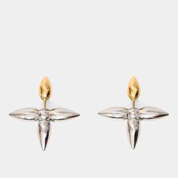 مملوكة مسبقًا Louis Vuitton Gold/Silver Tone 'Louisette' Earrings