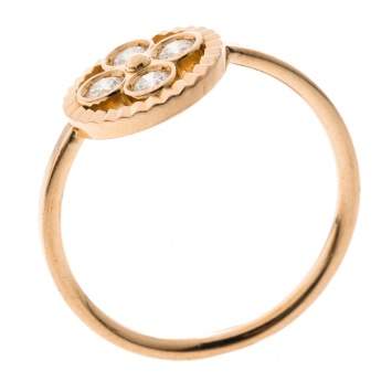 Pre Owned Louis Vuitton Blossom BB Diamond 18k Rose Gold Ring Size 51