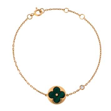Pre Owned Louis Vuitton Color Blossom BB Sun Malachite Diamond 18K Rose Gold Bracelet