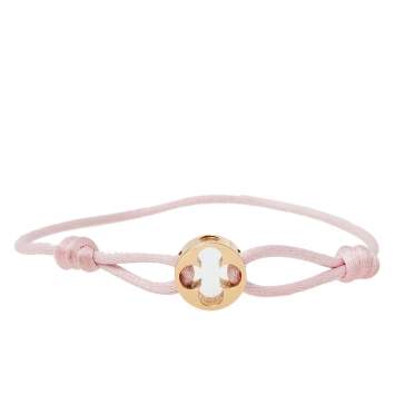 Pre Owned Louis Vuitton Empreinte 18K Rose Gold Pink Cord Bracelet