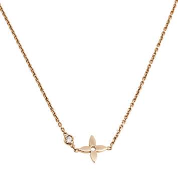 Pre Owned  Louis Vuitton Idylle Blossom Diamond 18K Rose Gold Pendant Necklace