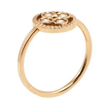 Pre Owned Louis Vuitton Blossom BB Diamond 18k Rose Gold Ring Size 52