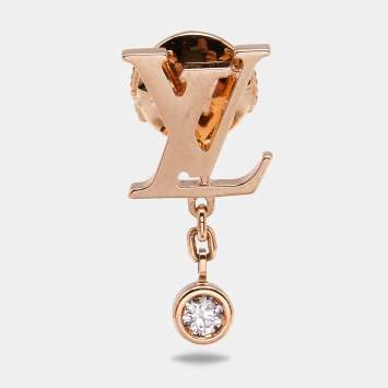 Pre Owned Louis Vuitton Idylle Blossom Diamond 18K Rose Gold Single Ear Stud