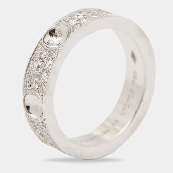 Pre Owned Louis Vuitton Empreinte Diamonds 18k White Gold Small Ring Size 53