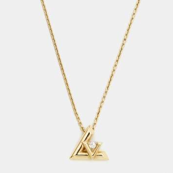 Pre Owned  Louis Vuitton Volt One Diamond 18k Yellow Gold Small Model Necklace