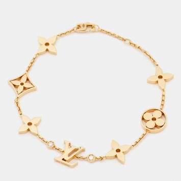 Pre Owned Louis Vuitton Idylle Blossom Monogram Diamond 18k Yellow Gold Bracelet