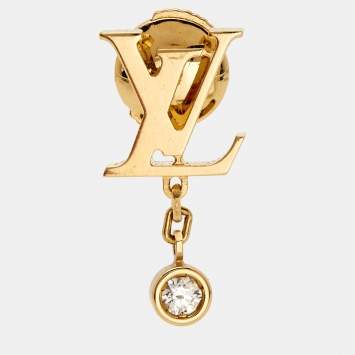 Pre Owned Louis Vuitton Idylle Blossom Diamond 18K Yellow Gold Single Ear Stud