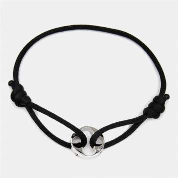 Pre Owned Louis Vuitton Empreinte 18k White Gold Cord Bracelet