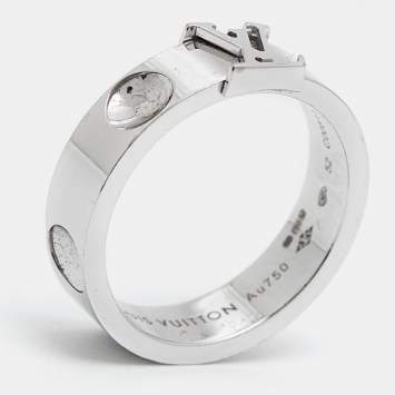 Louis Vuitton Empreinte 18k White Gold Ring Size 52