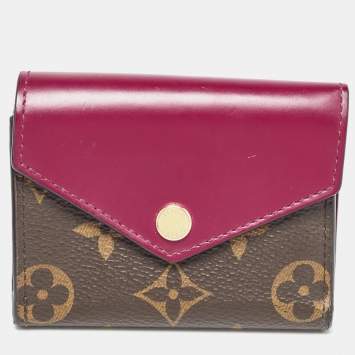 Pre Owned Louis Vuitton Red Monogram Canvas Zoe Wallet