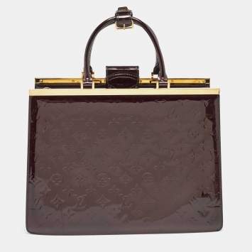 Pre Owned Louis Vuitton Amarante Monogram Vernis Deesse GM Bag