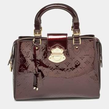 Pre Owned Louis Vuitton Amarante Monogram Vernis Melrose Avenue Bag