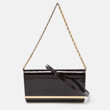 Pre Owned Louis Vuitton Amarante Monogram Vernis Ana Clutch Bag