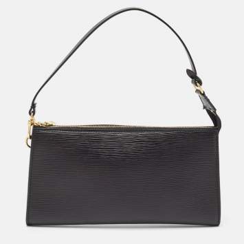 Pre Owned Louis Vuitton Black Epi Leather Pochette Accessories
