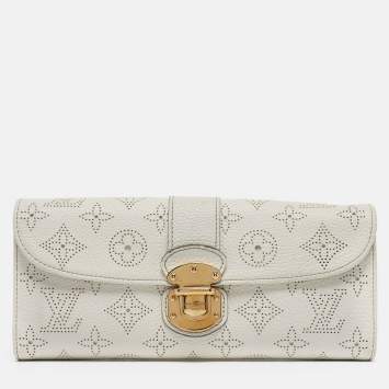 Pre Owned Louis Vuitton White Monogram Mahina Leather Amelia Wallet