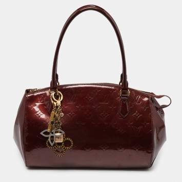 Pre Owned Louis Vuitton Rouge Fauviste Monogram Vernis Sherwood GM Bag