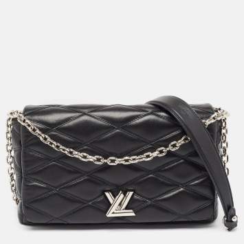 Pre Owned Louis Vuitton Black Leather Malletage GO-14 MM Bag