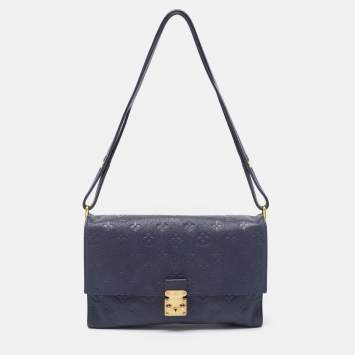 Pre Owned Louis Vuitton Blue Infini Monogram Empreinte Leather Fascinante Bag