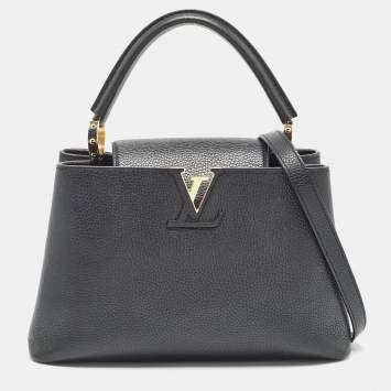 Pre Owned Louis Vuitton Black Taurillon Leather Capucines PM Bag