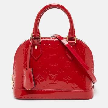Pre Owned Louis Vuitton Pomme D’amour Monogram Vernis Alma BB Bag